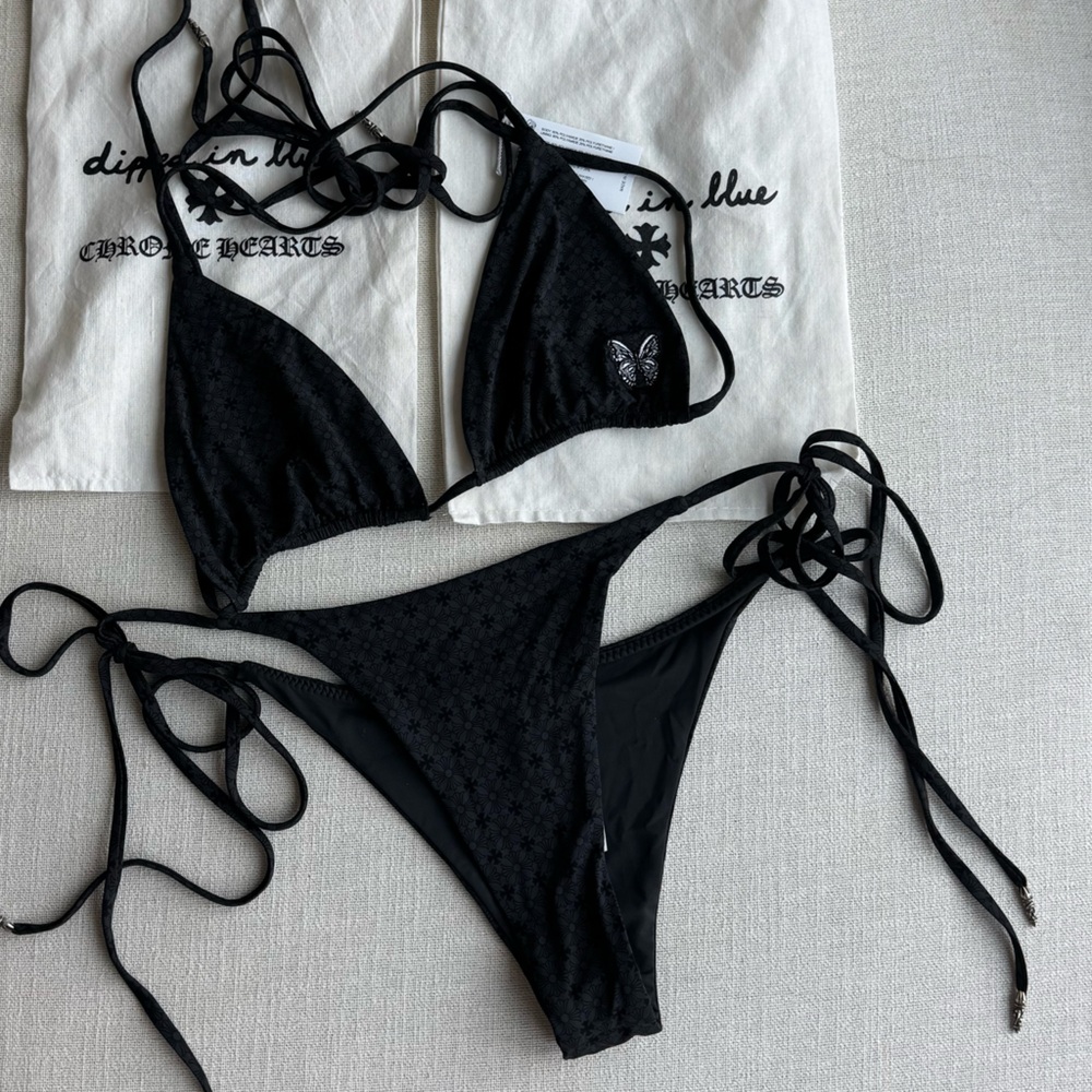 Chrome Hearts Dipped in Blue Butterfly Bikini